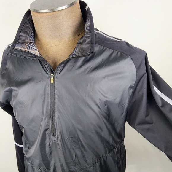 NIKE GOLF- Mens Medium Black Windbreaker Pullover Half /Quarter Zip Jacket - Picture 2 of 9